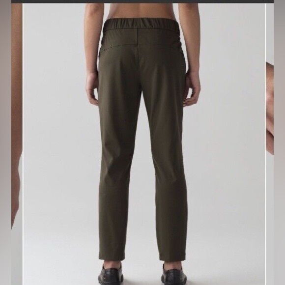 Lululemon On The Fly 7/8 Pants Dark Olive Size 4 - Picture 2 of 7